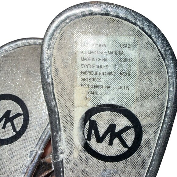 Michael Kors Baby Silver Sandals Shoes Size 2 - Picture 7 of 7